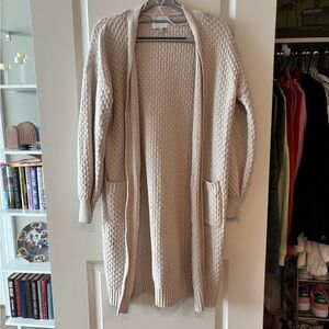Pink Rose Cream Textured Cardigan